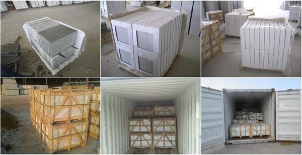 black and white granite floor tiles packing &loading