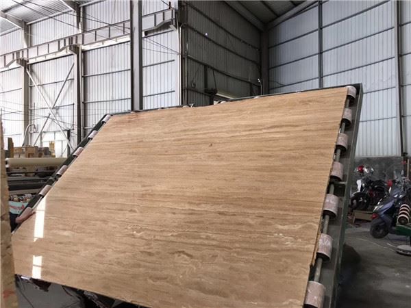 beige travertine marble polished