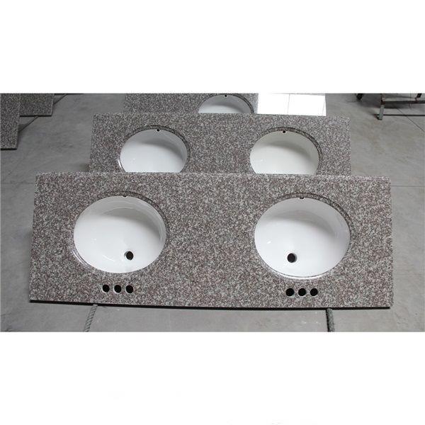 light brown grainte countertops for vanity