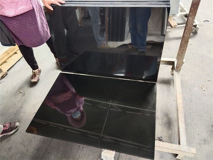 Black Polished Granite Floor Tiles
