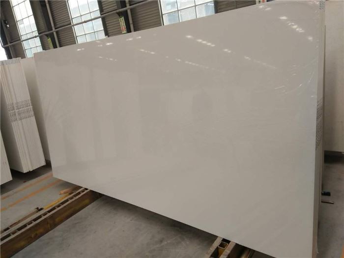 pearl white quartz stone kitchen top