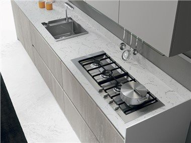 Meja Dapur Kuarsa Putih Badai Salju