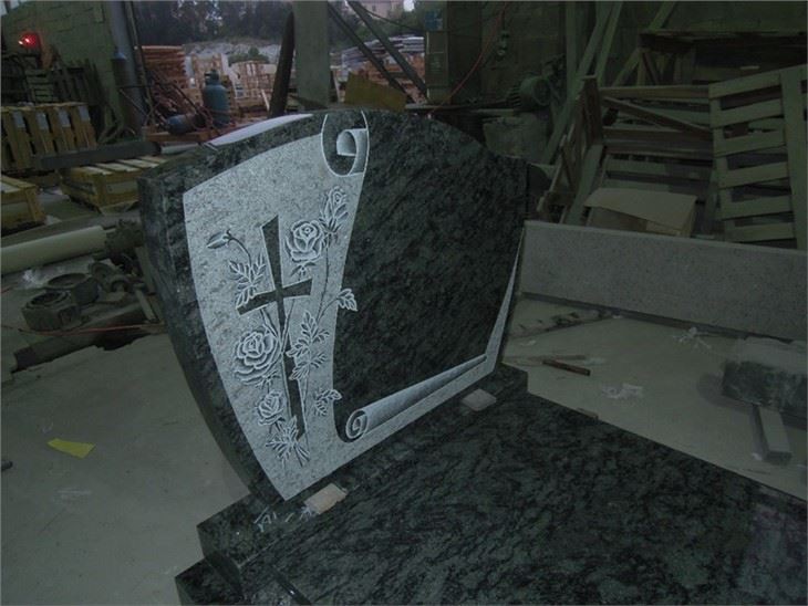 dark green granite tombstone (2)