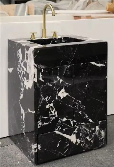 Kesombongan wastafel marmer hitam