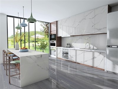 Dapur Kuarsa Rocky Calacatta